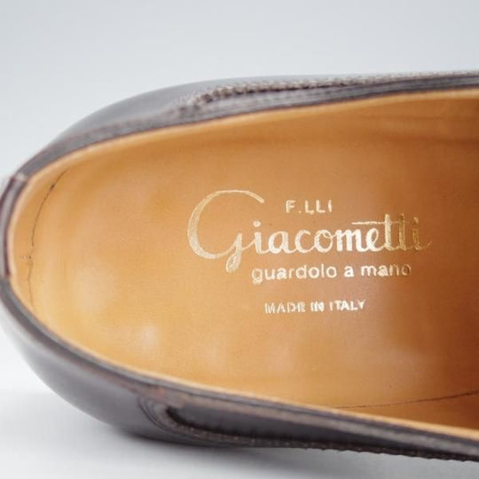 美品★(伊)F.LLIジャコメッティ SIZE 41【コードバン仕様★ハンドソーンウェルテッド製法/九分仕立て】FG126/黒/Giacometti★i770