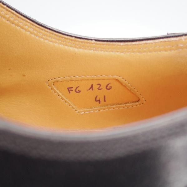 美品★(伊)F.LLIジャコメッティ SIZE 41【コードバン仕様★ハンドソーンウェルテッド製法/九分仕立て】FG126/黒/Giacometti★i770