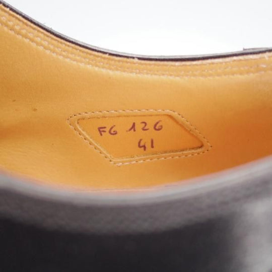 美品★(伊)F.LLIジャコメッティ SIZE 41【コードバン仕様★ハンドソーンウェルテッド製法/九分仕立て】FG126/黒/Giacometti★i770