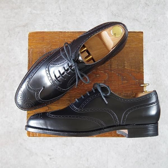 未使用★チャーチ 80F/UK8【旧チャーチ★デッドストック品/3都市ロゴ】84ラスト/フルブローグ/黒/カーフ/メンズ/Church's★i774