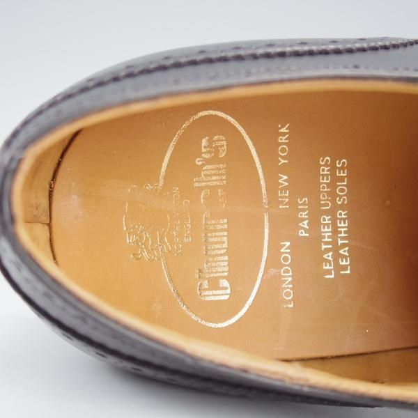 未使用★チャーチ 80F/UK8【旧チャーチ★デッドストック品/3都市ロゴ】84ラスト/フルブローグ/黒/カーフ/メンズ/Church's★i774