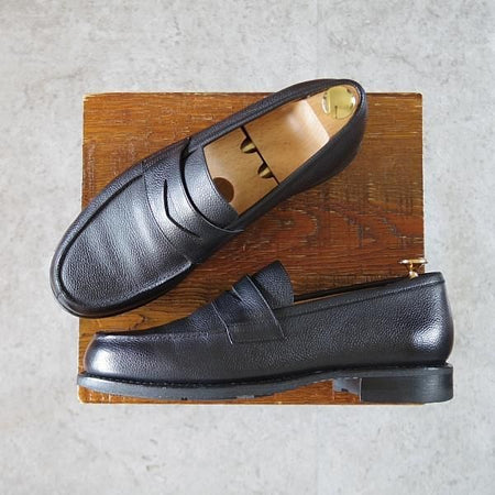 極美品★パラブーツ SIZE 6【定価￥77,000-★アドニス/ADONIS】コインローファー/グレインレザー/黒/メンズ/Paraboot★i777