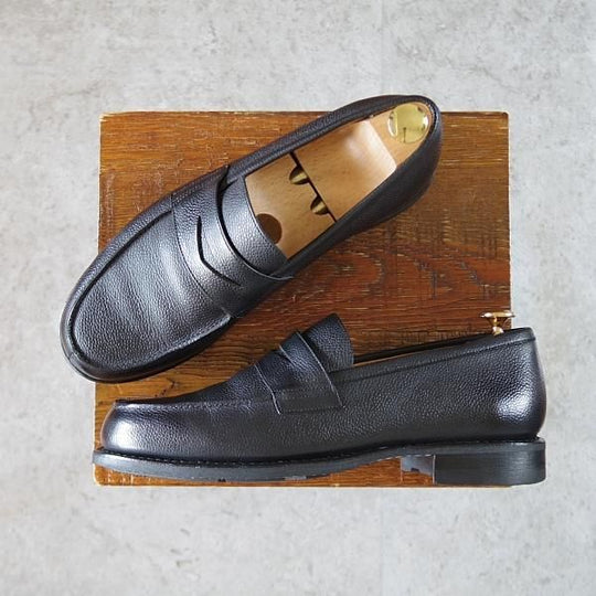 極美品★パラブーツ SIZE 6【定価￥77,000-★アドニス/ADONIS】コインローファー/グレインレザー/黒/メンズ/Paraboot★i777