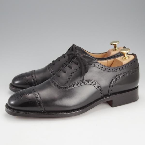 極上★チャーチ 60F/UK6【現行定価￥155,100-★ディプロマット/DIPLOMAT】173ラスト/セミブローグ/カーフ/黒/メンズ/Church's★i779