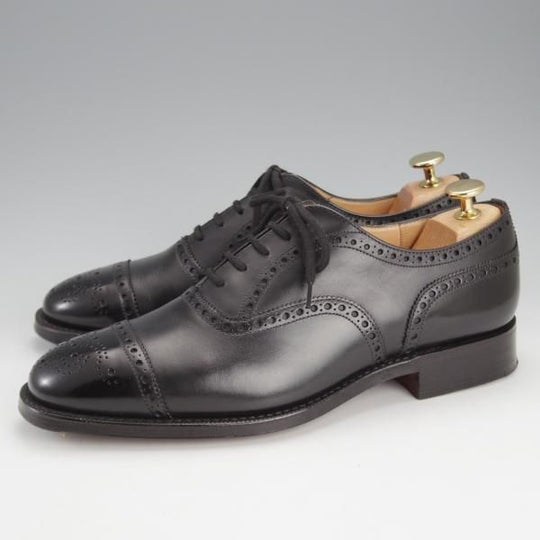 極上★チャーチ 60F/UK6【現行定価￥155,100-★ディプロマット/DIPLOMAT】173ラスト/セミブローグ/カーフ/黒/メンズ/Church's★i779