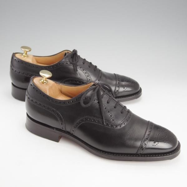 極上★チャーチ 60F/UK6【現行定価￥155,100-★ディプロマット/DIPLOMAT】173ラスト/セミブローグ/カーフ/黒/メンズ/Church's★i779