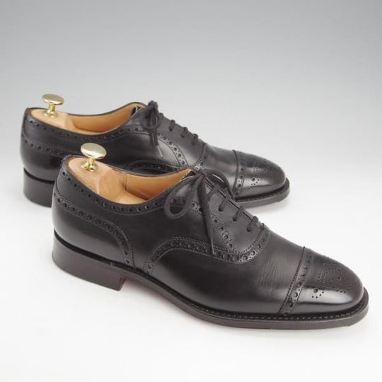 極上★チャーチ 60F/UK6【現行定価￥155,100-★ディプロマット/DIPLOMAT】173ラスト/セミブローグ/カーフ/黒/メンズ/Church's★i779