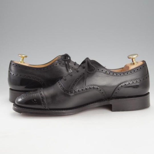 極上★チャーチ 60F/UK6【現行定価￥155,100-★ディプロマット/DIPLOMAT】173ラスト/セミブローグ/カーフ/黒/メンズ/Church's★i779