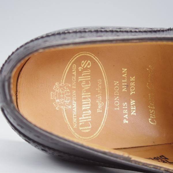 極上★チャーチ 60F/UK6【現行定価￥155,100-★ディプロマット/DIPLOMAT】173ラスト/セミブローグ/カーフ/黒/メンズ/Church's★i779