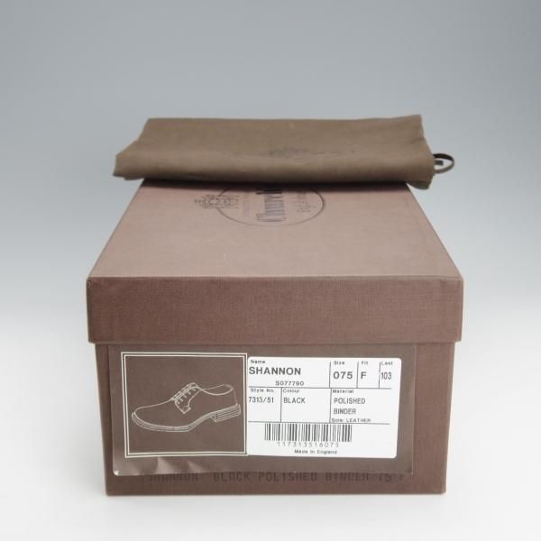 極上★チャーチ 75F/UK7.5【現行定価￥165,000-★シャノン/SHANNON】103ラスト/プレーントゥ/黒/メンズ/Church's★i780