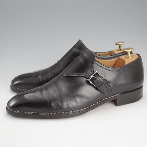 ★(伊)アメデオ・テストーニ SIZE 7.5【定価20万円程度★ノルベジェーゼ製法/Amedeoライン】モンクストラップ/カーフ/黒/a.testoni★i782