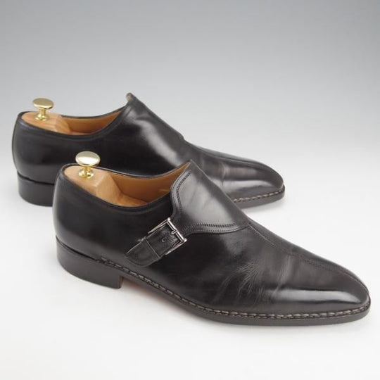 ★(伊)アメデオ・テストーニ SIZE 7.5【定価20万円程度★ノルベジェーゼ製法/Amedeoライン】モンクストラップ/カーフ/黒/a.testoni★i782
