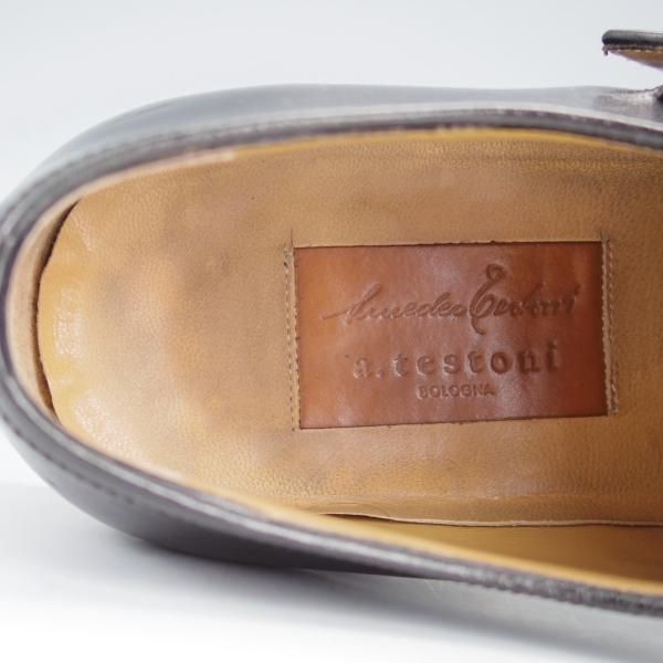 ★(伊)アメデオ・テストーニ SIZE 7.5【定価20万円程度★ノルベジェーゼ製法/Amedeoライン】モンクストラップ/カーフ/黒/a.testoni★i782