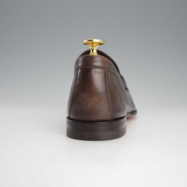 未使用★(伊)サントーニ SIZE 6【★コインローファー/13903】カーフ/濃茶/メンズ/Santoni★i783