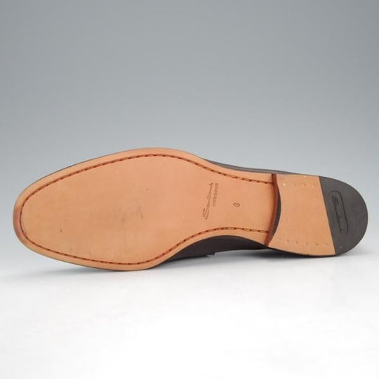 未使用★(伊)サントーニ SIZE 6【★コインローファー/13903】カーフ/濃茶/メンズ/Santoni★i783