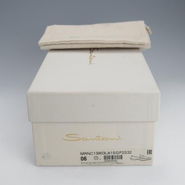 未使用★(伊)サントーニ SIZE 6【★コインローファー/13903】カーフ/濃茶/メンズ/Santoni★i783