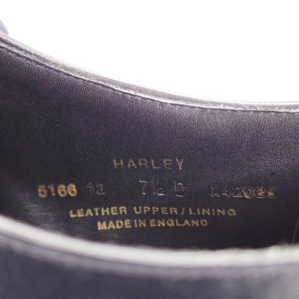 極上★クロケット&ジョーンズ 7.5D【定価￥101,200-★ハンドグレードライン/HARLEY】セミブローグ/カーフ/黒/Crockett&Jones★i786