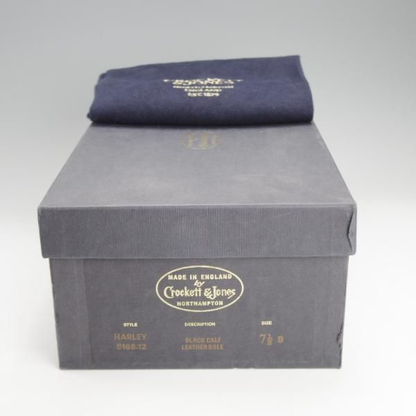 極上★クロケット&ジョーンズ 7.5D【定価￥101,200-★ハンドグレードライン/HARLEY】セミブローグ/カーフ/黒/Crockett&Jones★i786