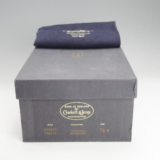 極上★クロケット&ジョーンズ 7.5D【定価￥101,200-★ハンドグレードライン/HARLEY】セミブローグ/カーフ/黒/Crockett&Jones★i786