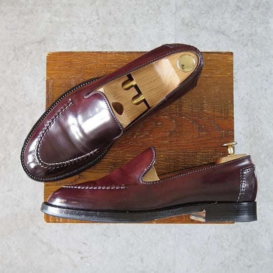 美品★オールデン 7.5D【定価￥123,200-★コードバン/ビームス別注/N6214】マディソン/スリッポン/ローファー/赤茶/BEAMS/Alden★i787