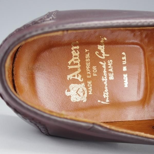 美品★オールデン 7.5D【定価￥123,200-★コードバン/ビームス別注/N6214】マディソン/スリッポン/ローファー/赤茶/BEAMS/Alden★i787