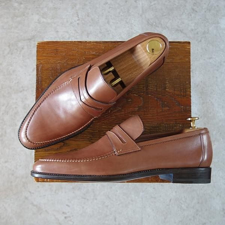 未使用★(伊)ストール・マンテラッシ SIZE 41【定価10万円以上★コインローファー/茶】カーフ/メンズ/SUTOR MANTELLASSI★i788