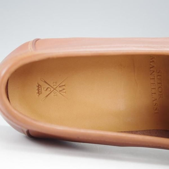 未使用★(伊)ストール・マンテラッシ SIZE 41【定価10万円以上★コインローファー/茶】カーフ/メンズ/SUTOR MANTELLASSI★i788