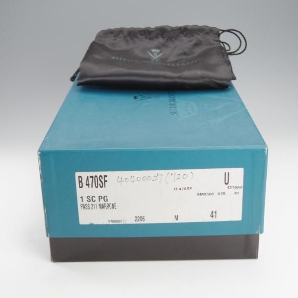 未使用★(伊)ストール・マンテラッシ SIZE 41【定価10万円以上★コインローファー/茶】カーフ/メンズ/SUTOR MANTELLASSI★i788