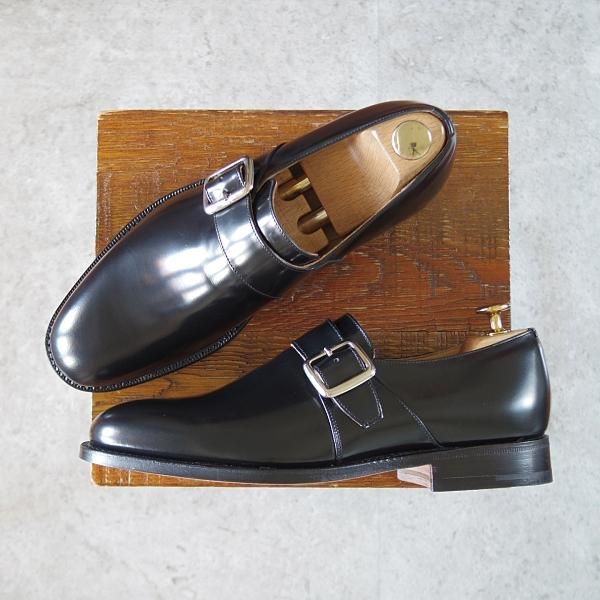 未使用★チャーチ 65F/UK6.5【現行定価￥181,500-★100ラスト/Westbury】ウェストバリー/モンクストラップ/黒/メンズ/Church's★i789