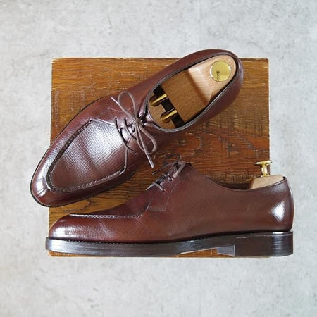 極美品★(英)ガジアーノ&ガーリング UK6【定価￥189,000-★(英)ALFRED DUNHILL別注/スキンステッチ】Uチップ/茶/メンズ★i791