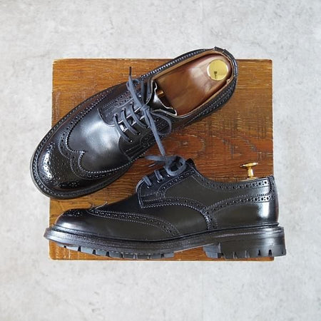 極美品★トリッカーズ(レディース) SIZE 5.5【バートン同系モデル★カントリーシューズ/L5095】フルブローグ/黒/短靴/Tricker's★i792