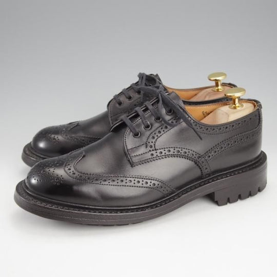 極美品★トリッカーズ(レディース) SIZE 5.5【バートン同系モデル★カントリーシューズ/L5095】フルブローグ/黒/短靴/Tricker's★i792