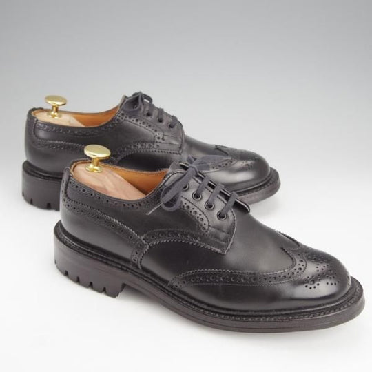 極美品★トリッカーズ(レディース) SIZE 5.5【バートン同系モデル★カントリーシューズ/L5095】フルブローグ/黒/短靴/Tricker's★i792