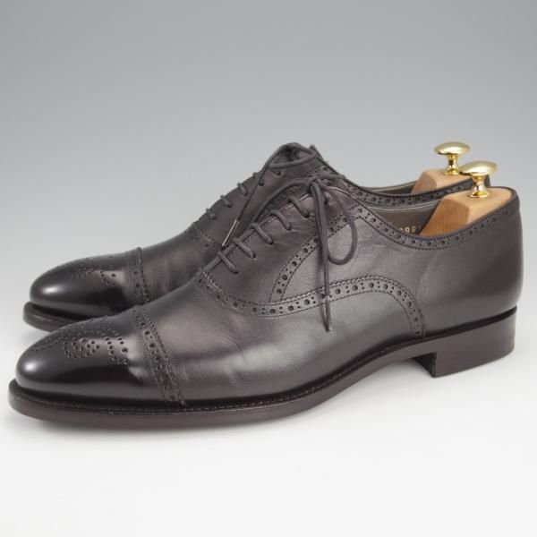 極美品★Perfetto/ペルフェット SIZE 9【グッドイヤーウェルテッド製法★セミブローグ/09912】カーフ/黒/メンズ★i793