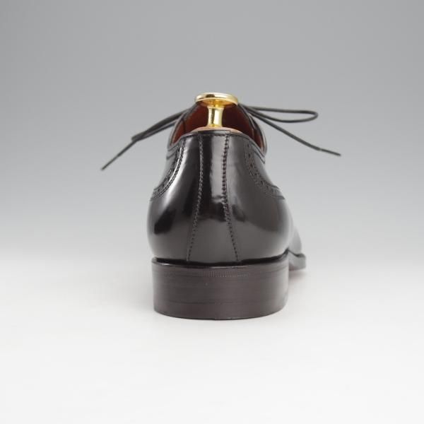 極美品★(伊)ア・テストーニ SIZE 7.5【★ロングウイング/黒】ポリッシュレザー/メンズ/a.testoni★i794