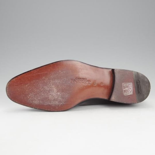 極美品★(伊)ア・テストーニ SIZE 7.5【★ロングウイング/黒】ポリッシュレザー/メンズ/a.testoni★i794