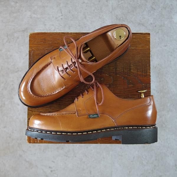 極美品★パラブーツ SIZE 5.5【定価￥79,200-★シャンボード/CHAMBORD】TEXソール/リスレザー/ゴールド/GOLD/Uチップ/Paraboot★i795