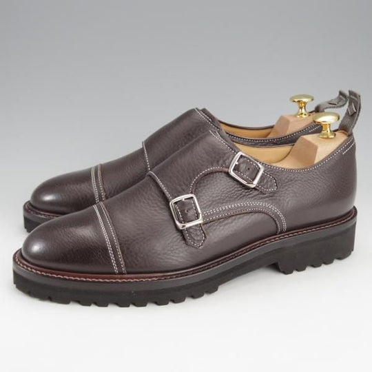 ほぼ試着程度★WH/ダブルエイチ SIZE 7【定価￥50,600-★PELLE MORBIDA別注/ダブルモンク】グレインレザー/濃茶/メンズ★i797