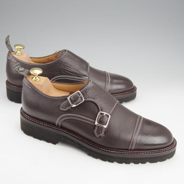 ほぼ試着程度★WH/ダブルエイチ SIZE 7【定価￥50,600-★PELLE MORBIDA別注/ダブルモンク】グレインレザー/濃茶/メンズ★i797