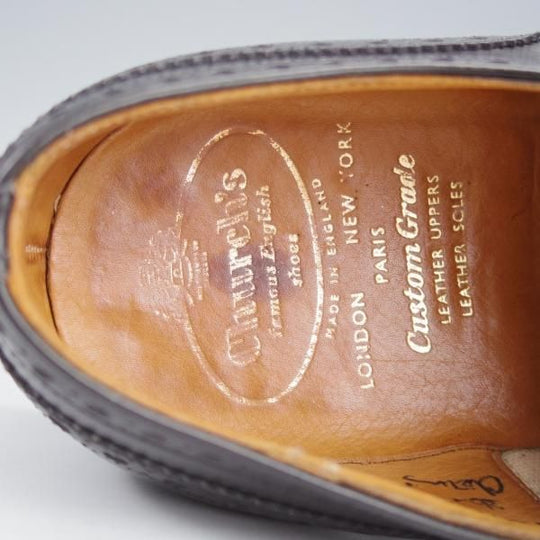 極美品★チャーチ 50F/UK5【現行定価￥160,600-★旧チャーチ/73ラスト/CHETWYND】チェットウィンド/3都市ロゴ/黒/メンズ/Church's★i798
