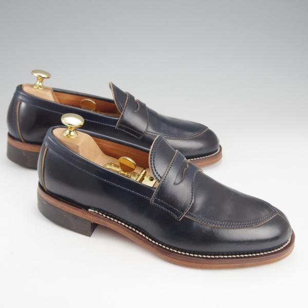 極美品★Makers/メイカーズ SIZE 5【現行定価￥114,400-★コードバン仕様/紺/(米)ホーウィン社】CDVN-01/コインローファー/メンズ★i799