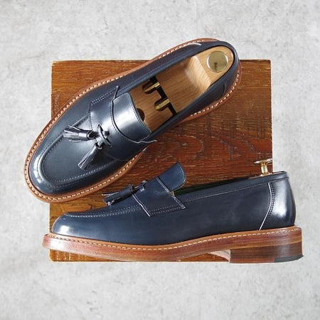 極美品★トリッカーズ SIZE 7【貴重★(英)ポールスミス別注/Paul Smith】M7772/タッセルローファー/紺/カーフ/メンズ/Tricker's★i804