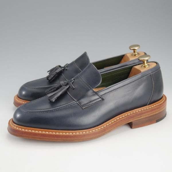 極美品★トリッカーズ SIZE 7【貴重★(英)ポールスミス別注/Paul Smith】M7772/タッセルローファー/紺/カーフ/メンズ/Tricker's★i804