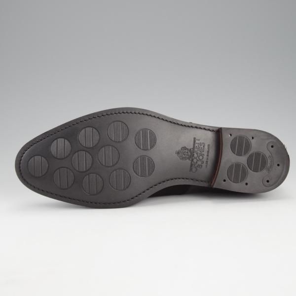 極美品★クロケット&ジョーンズ 7.5E【コンビ仕様★DRAYCOTT 2/パンチドキャップトゥ】CITYソール/341ラスト/黒/Crockett&Jones★i805