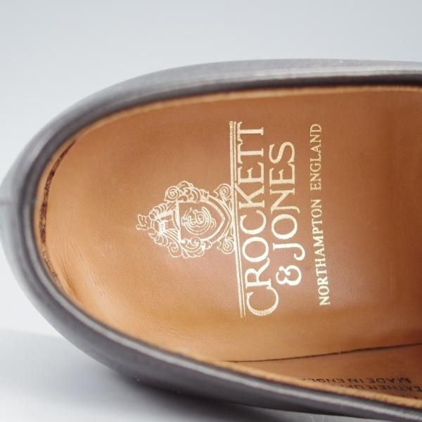 極美品★クロケット&ジョーンズ 7.5E【コンビ仕様★DRAYCOTT 2/パンチドキャップトゥ】CITYソール/341ラスト/黒/Crockett&Jones★i805