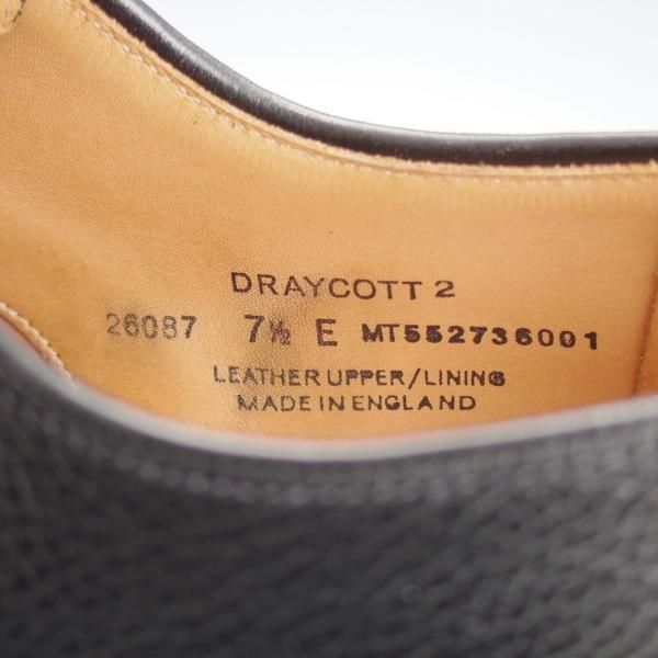 極美品★クロケット&ジョーンズ 7.5E【コンビ仕様★DRAYCOTT 2/パンチドキャップトゥ】CITYソール/341ラスト/黒/Crockett&Jones★i805