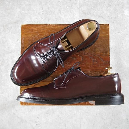 美品★(米)アレンエドモンズ 8D【定価￥167,400-★コードバン仕様/Leeds】リーズ/プレーントゥ/赤茶/メンズ/ALLEN EDMONDS★i806