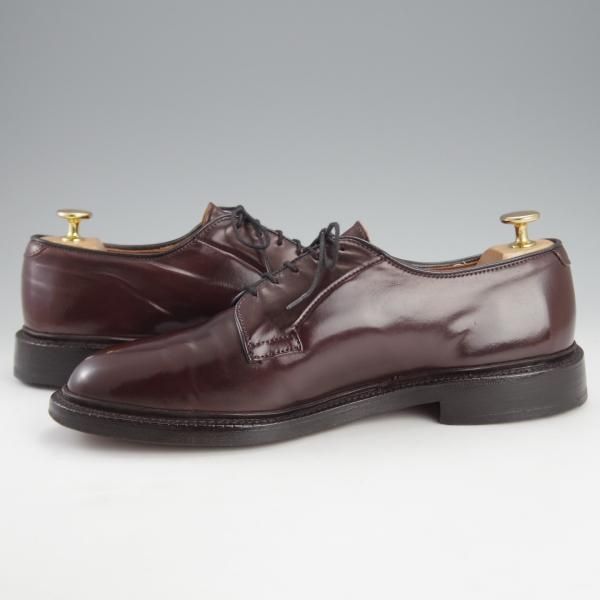 美品★(米)アレンエドモンズ 8D【定価￥167,400-★コードバン仕様/Leeds】リーズ/プレーントゥ/赤茶/メンズ/ALLEN EDMONDS★i806