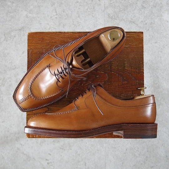 ほぼ未使用★(伊)DUCAL/デュカル SIZE 40.5【貴重★ハンドソーンウェルテッド製法/九分仕立て/Uチップ】カーフ/茶/メンズ★i808