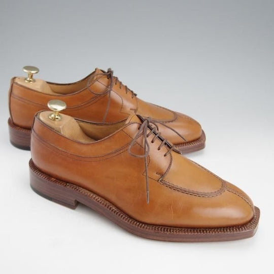 ほぼ未使用★(伊)DUCAL/デュカル SIZE 40.5【貴重★ハンドソーンウェルテッド製法/九分仕立て/Uチップ】カーフ/茶/メンズ★i808